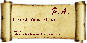 Plesch Armandina névjegykártya